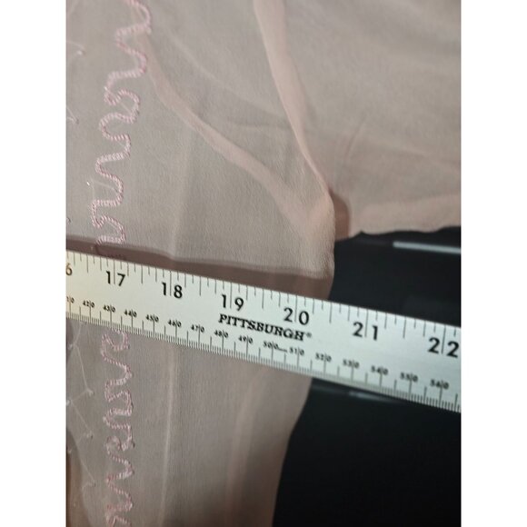Vintage Inspired Sheer Pink Embroidered Boho Blouse - Picture 6 of 9